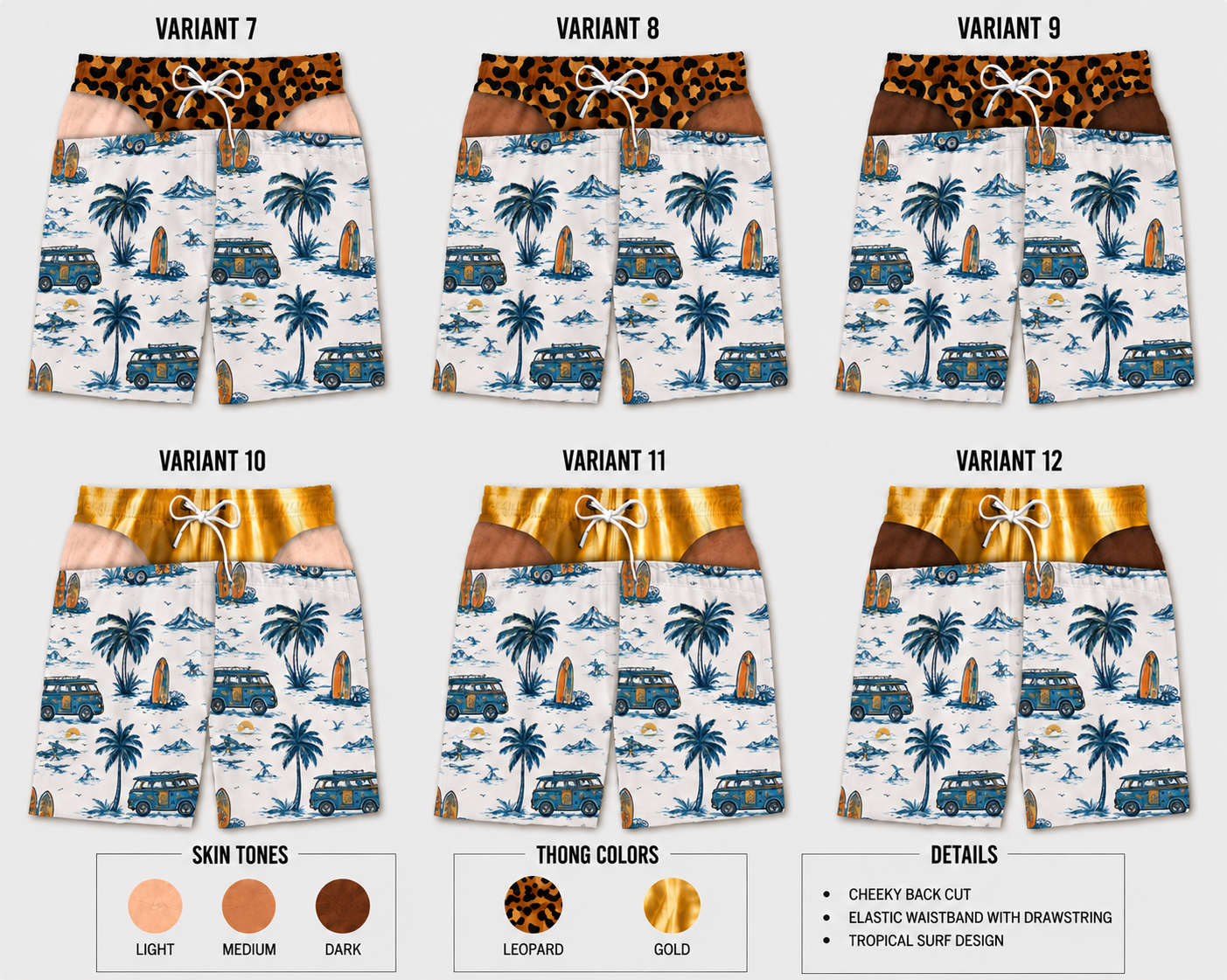 Cheeky Shorts designs 7 to 12